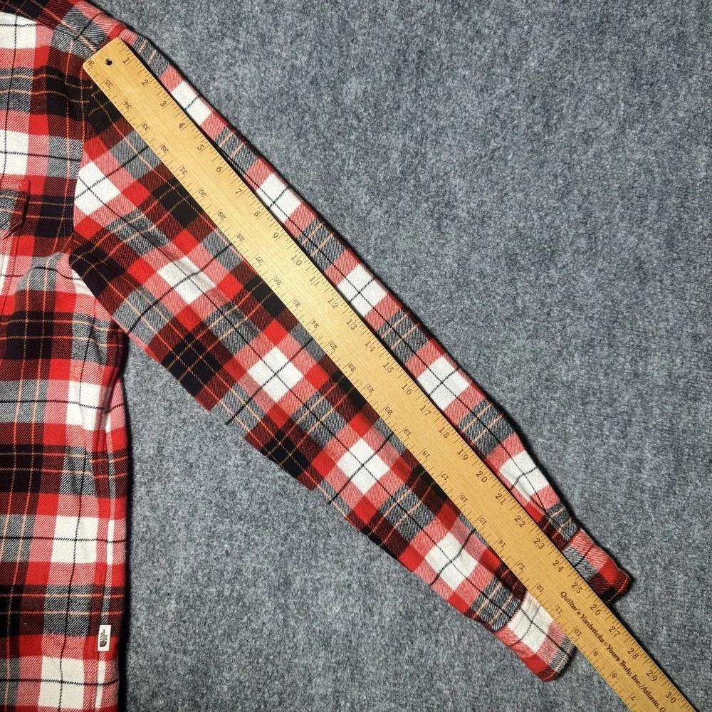 The North Face Arroyo Button Up Flannel Shirt Shacket Men Large Red Plaid Button